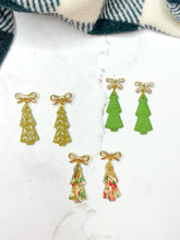Load image into Gallery viewer, Festive tree earrings (small)