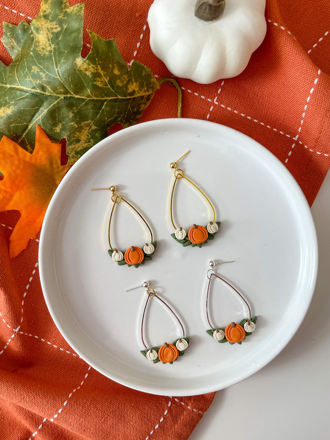 Pumpkin Wreath Dangles