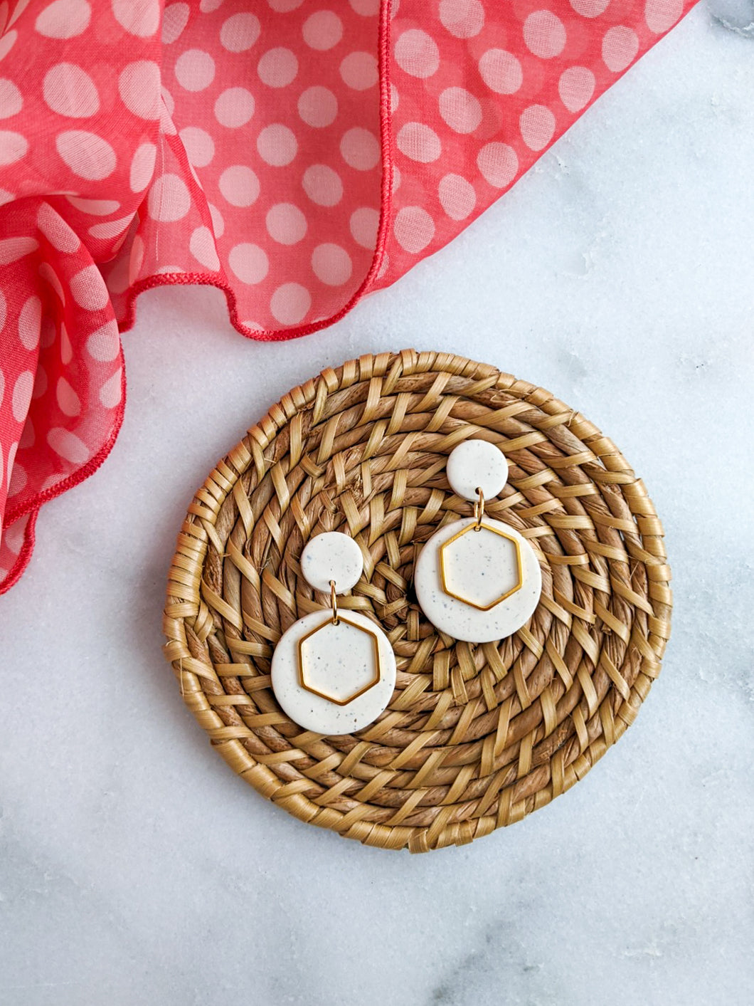 Ginny Earrings in White or Mustard