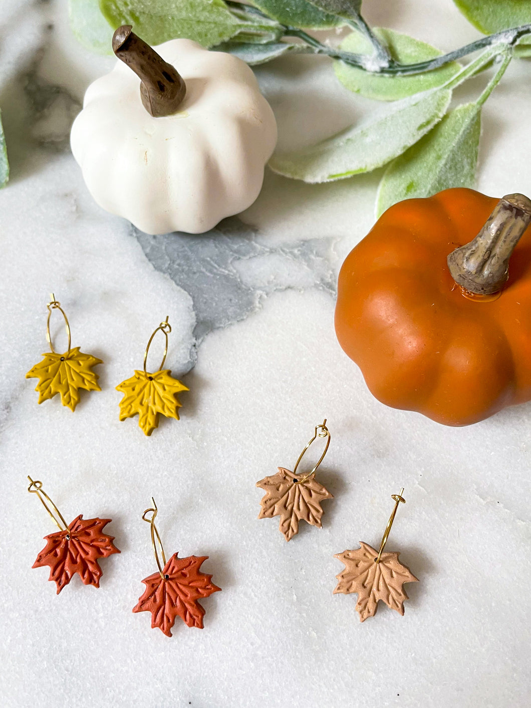 Maple Leaf Hoop Earrings (Small)